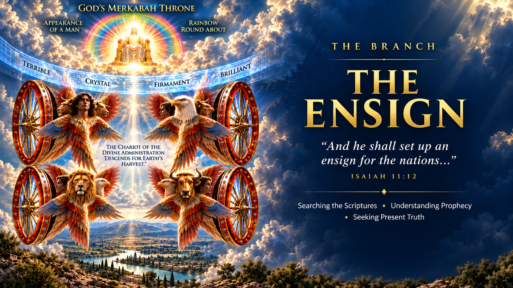The Branch – The Ensign. God's Merkabah Throne with Isaiah 11:12.